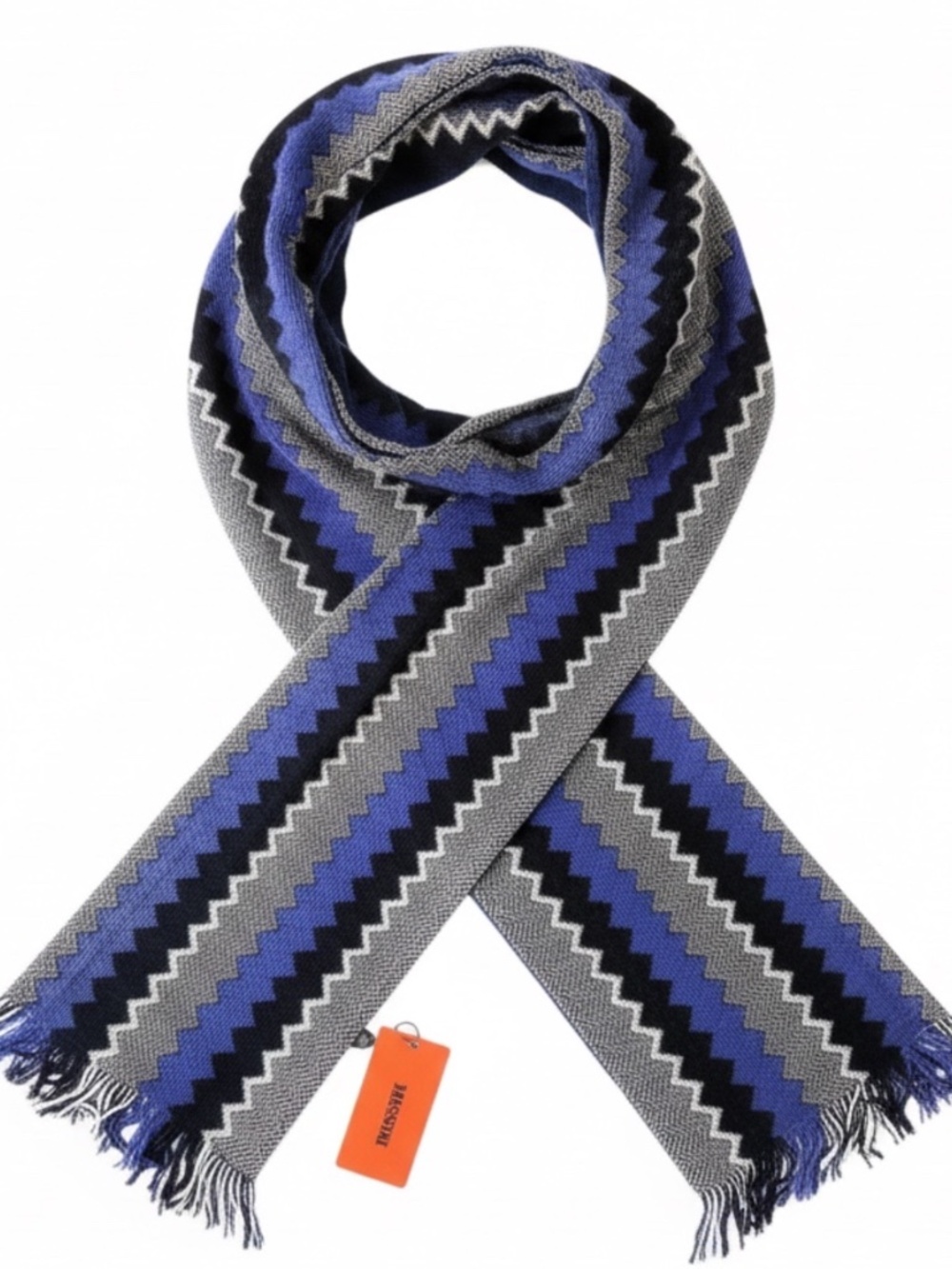 MISSONI Zig Zag Stripe Multi Color Fringe Scarf MSRP: $375 - NWT
